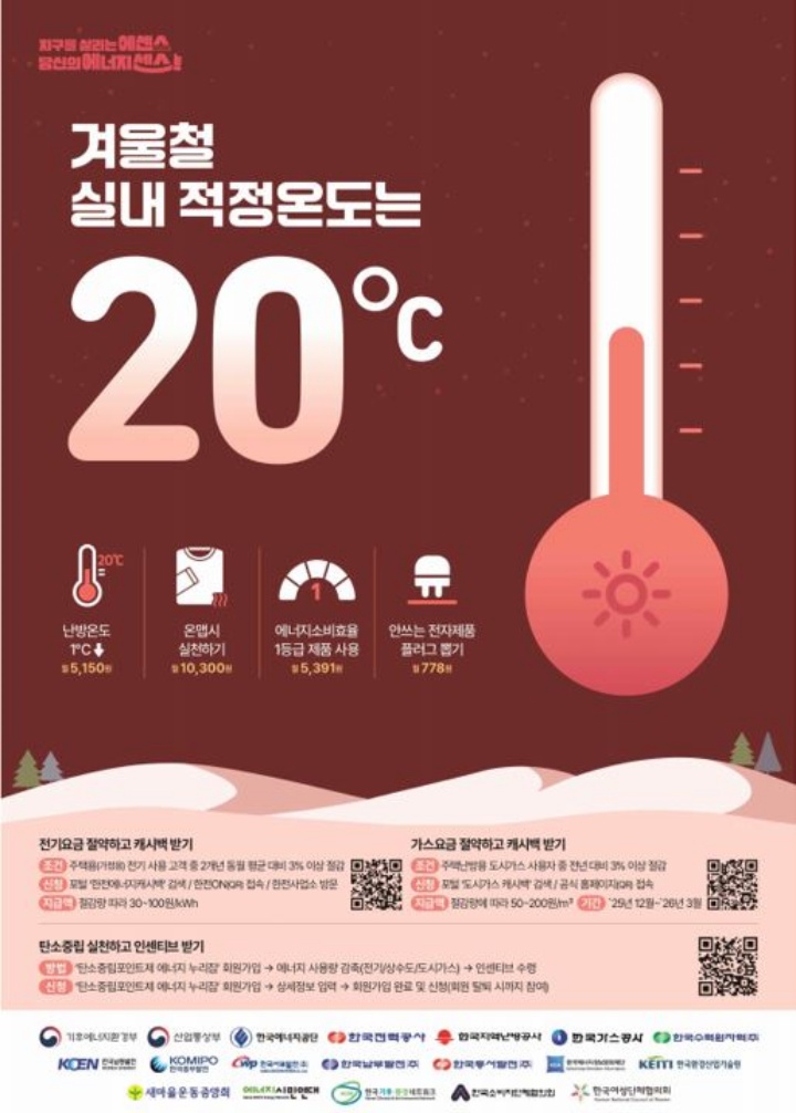 난방비 절약 방법 겨울철 에너지 절약 기후에너지환경부 공식 포스터 난방비 절약 방법 겨울철 에너지 절약 기후에너지환경부 공식 포스터